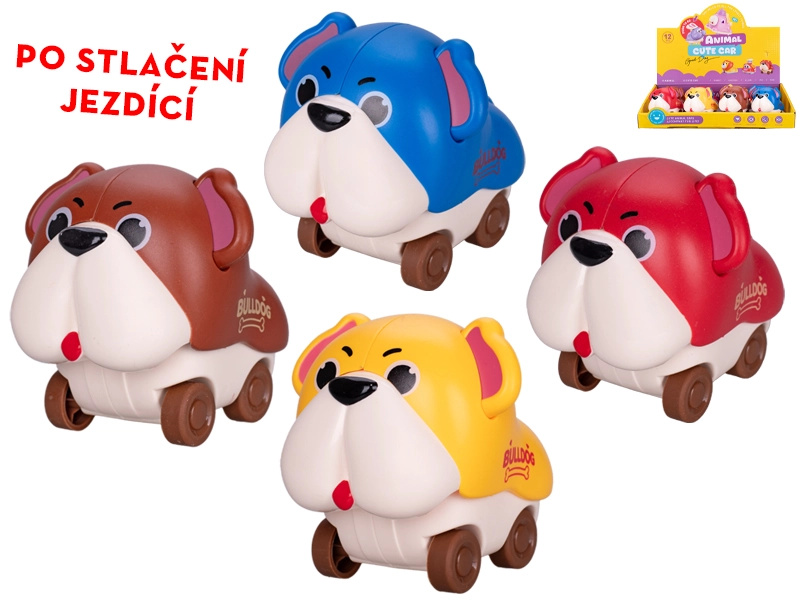 Ježdící pejsek 7,5 cm – stlačovací hračka pro děti