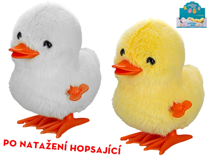 Plyšová skákající kačenka na klíček 9 cm