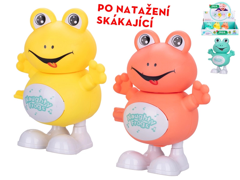 Skákající žába 9,5 cm – natahovací hračka pro děti