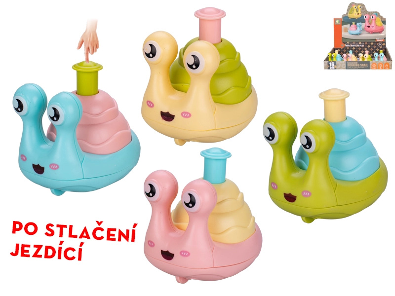 Hlemýžď jezdící po stlačení 7 cm – zábavná hračka pro děti od 3 let