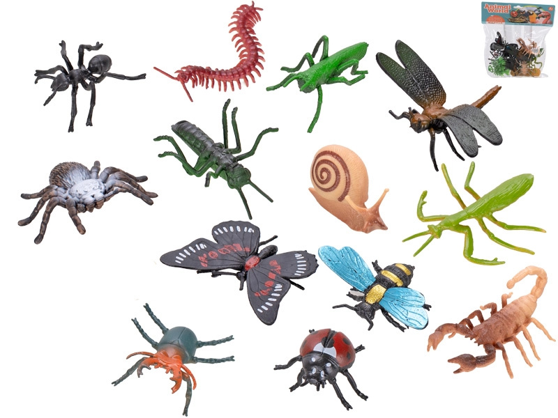 Sada figurek hmyzu 13 ks (3,5–7 cm) v sáčku