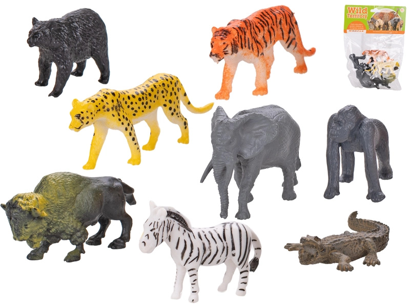 Sada safari zvířátek 8 ks (3–6 cm) v sáčku