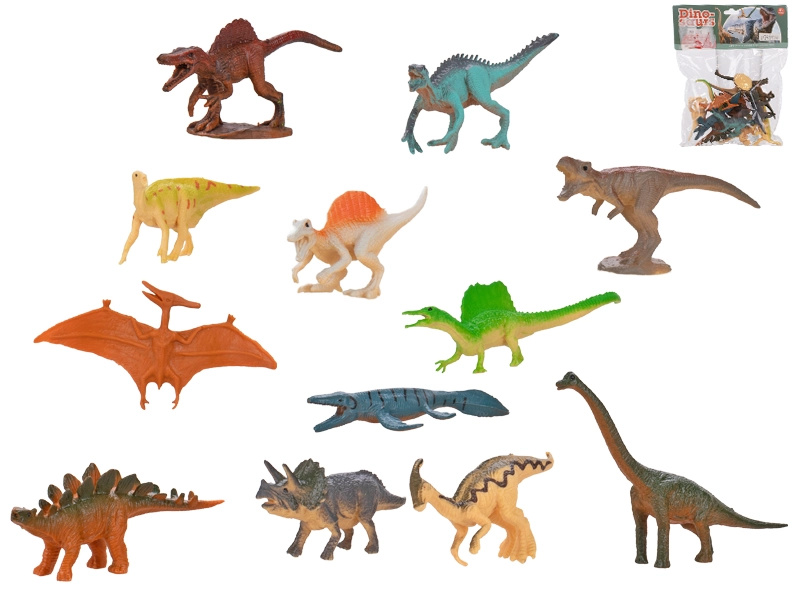 Sada dinosauřích figurek 12 ks (6,5–10 cm) v sáčku