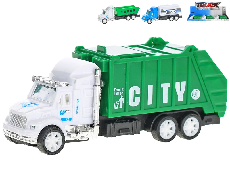 Nákladní auto na setrvačník 12,5 cm – sklápěčka, popeláři, cisterna