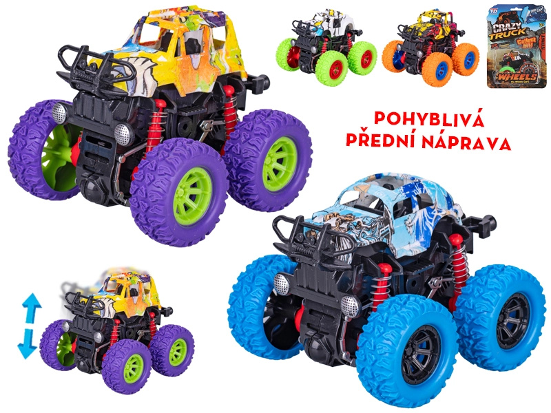 Monster truck Crazy Truck na setrvačník 9 cm