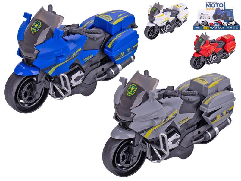 Policejní motorka na setrvačník 14 cm