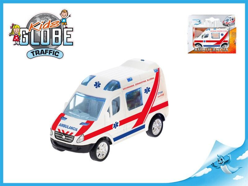 Auto slovenská ambulance 8cm kov zpětný chod v krabičce