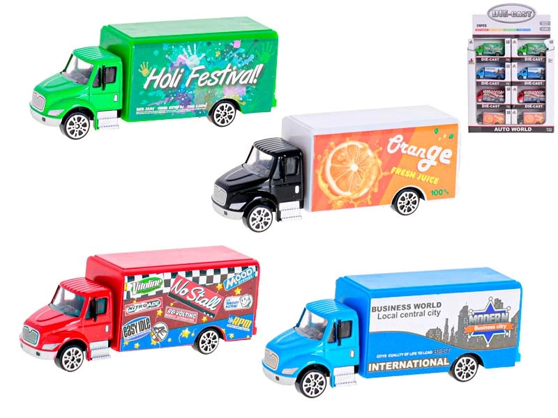 Kovové nákladní autíčko 9,5 cm 1:55, volný chod, 4 barvy