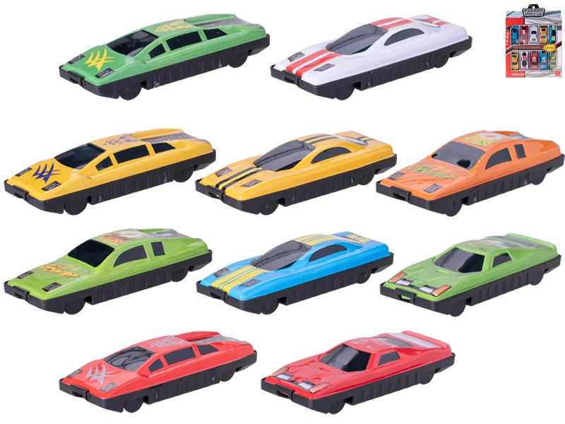 Sada kovových autíček 7 cm – 10 kusů s volným chodem
