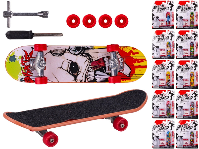 Mini kovový prstový skateboard 9,5 cm pro děti