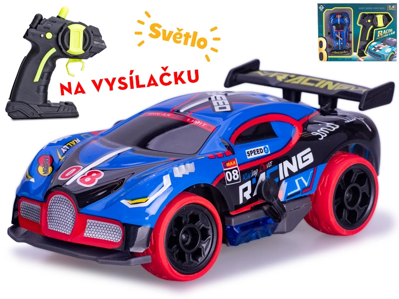 RC závodní auto 1:32 s 2,4 GHz a světly – modré
