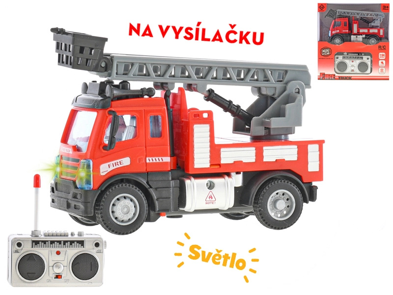 RC hasičské auto se žebříkem 1:64 s dálkovým ovládáním a světly