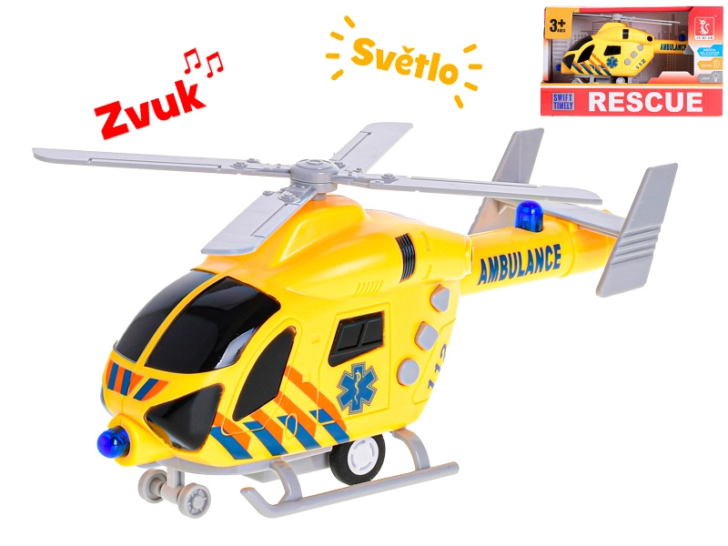 Plastová záchranářská helikoptéra se světlem a zvukem 20 cm