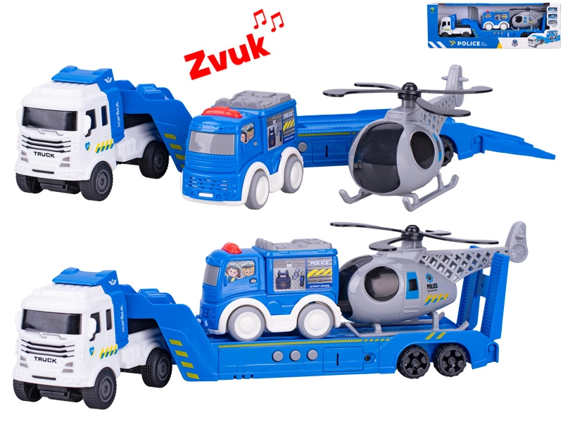Nákladní auto se setrvačníkem a zvuky, 30 cm – policejní sada