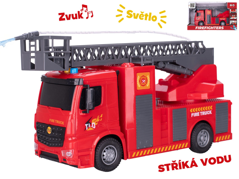 Hasičské auto 30 cm se stříkáním vody a světelnými a zvukovými efekty
