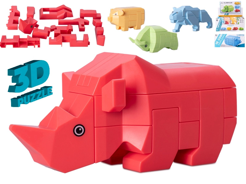 Stavebnice 3D puzzle zvířátka, mix druhů
