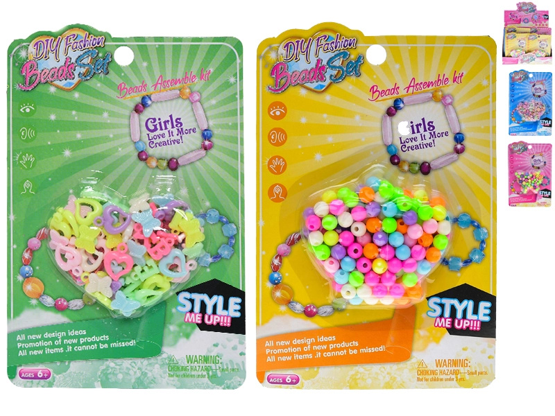 Korálky k navlékání pro děti – kreativní sada 24 ks, 4 druhy tvarů