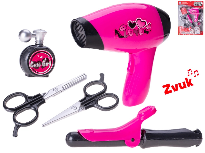 Kadeřnický set s fénem na baterie a doplňky 5 ks