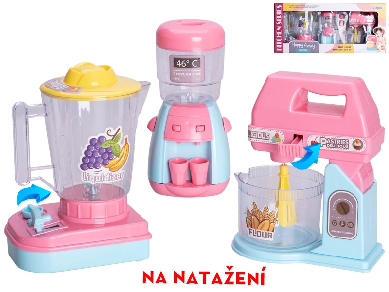 Sada natahovacích kuchyňských spotřebičů v pastelových barvách pro děti