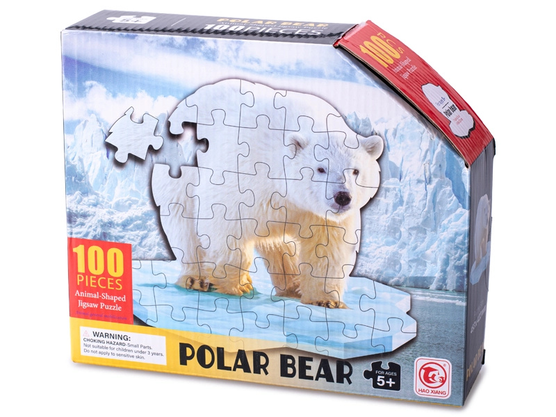 Obrysové puzzle lední medvěd 100 dílků
