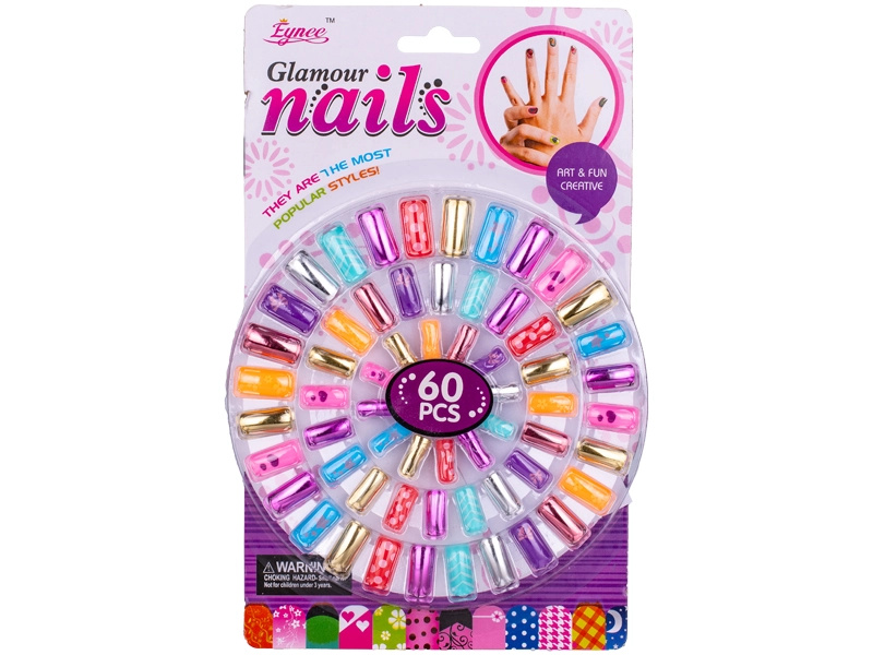 Sada nalepovacích nehtů pro děti, 60 ks
