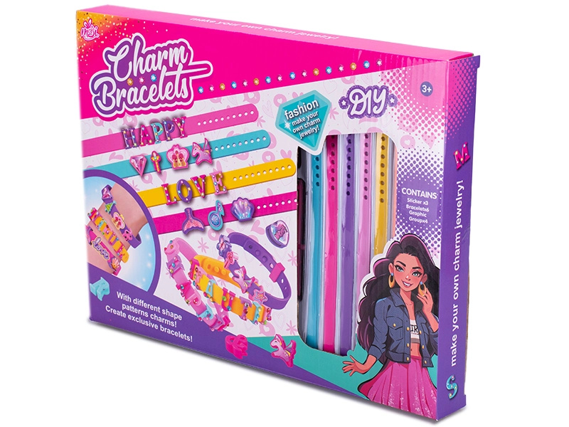 Sada na výrobu náramků pro děti, 6 ks s doplňky