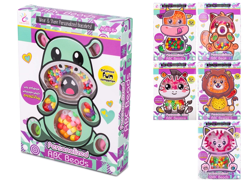 Sada navlékacích korálků se zvířátky pro děti