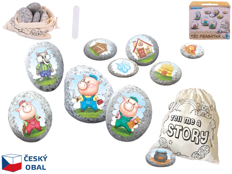 Kreativní sada kamínků Tři malá prasátka