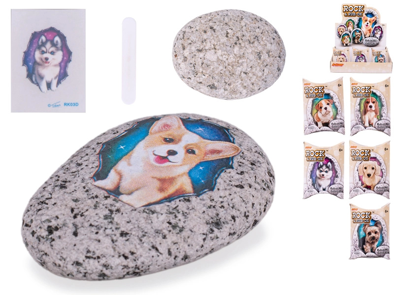Kamínek se samolepkou pejska – kreativní sada pro děti