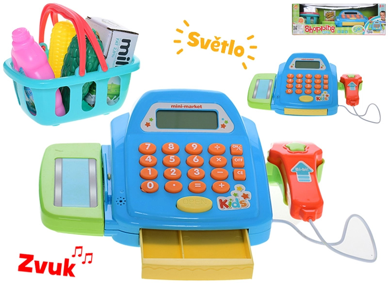 Interaktivní dětská registrační pokladna se světlem a zvukem, 26 × 14,5 cm