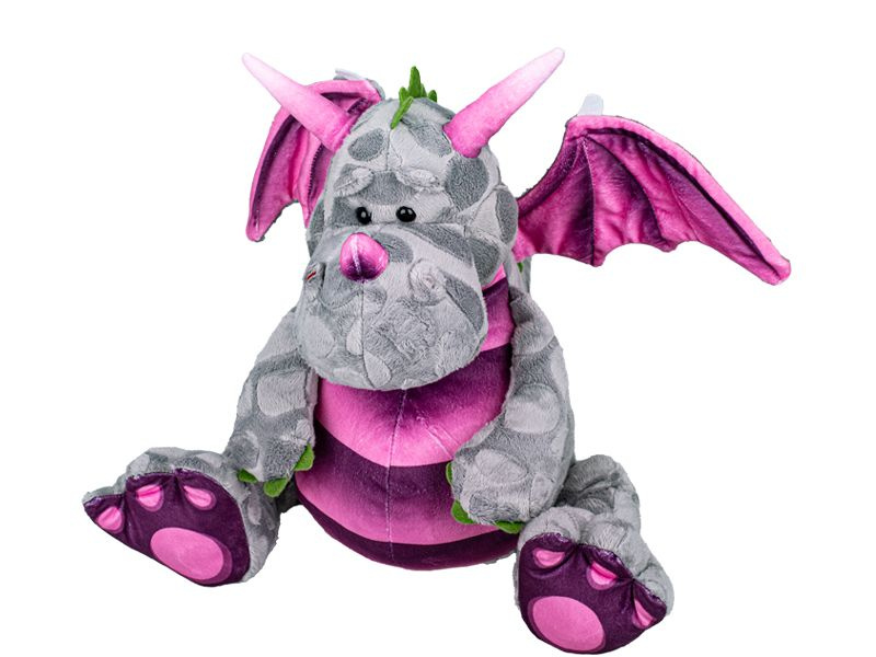 Mikro Drak plyšový 23cm šedý sedící