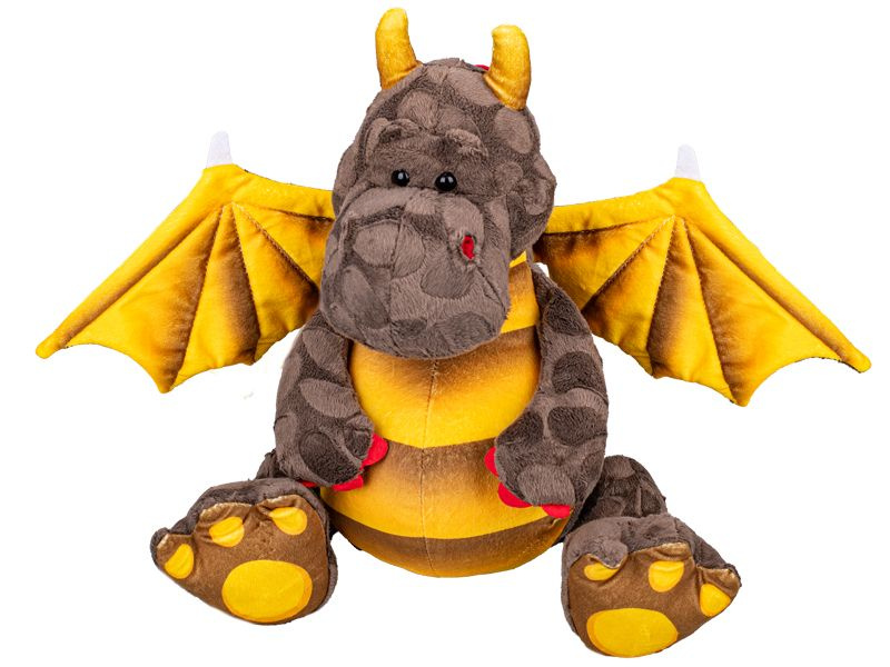 Drak plyšový 30cm hnědý sedící 0m+ v sáčku