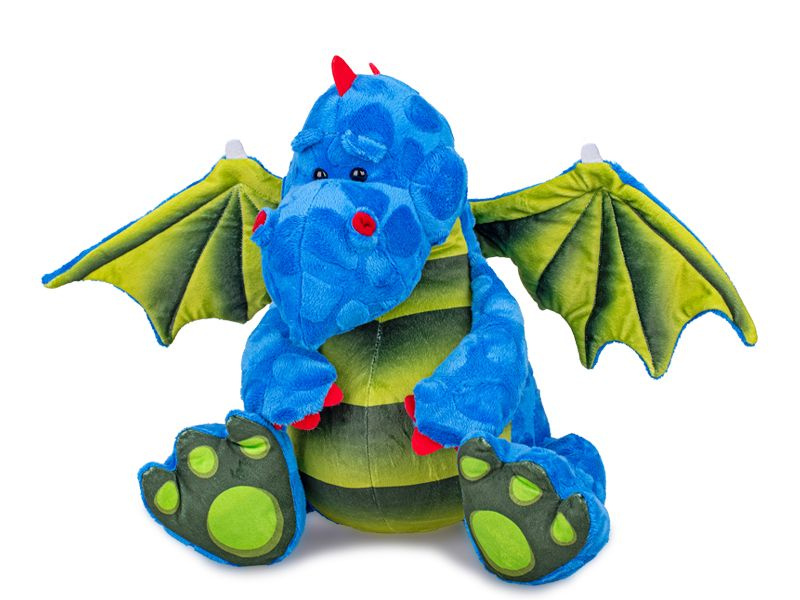 Mikro Drak plyšový 23cm modrý sedící