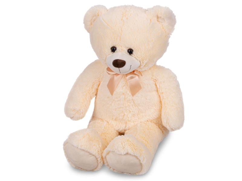 Mikro Plush Friends medvěd plyšový 80cm béžový s mašlí