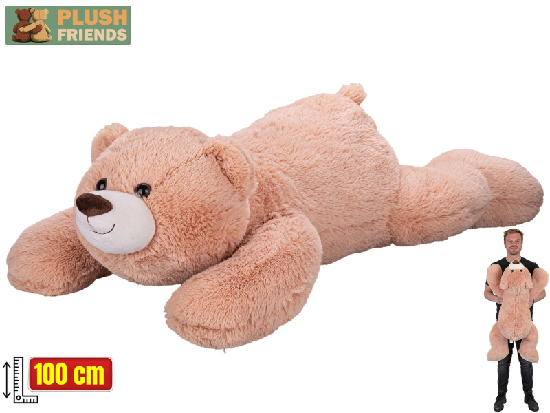Plyšový medvěd Plush Friends 100 cm ležící
