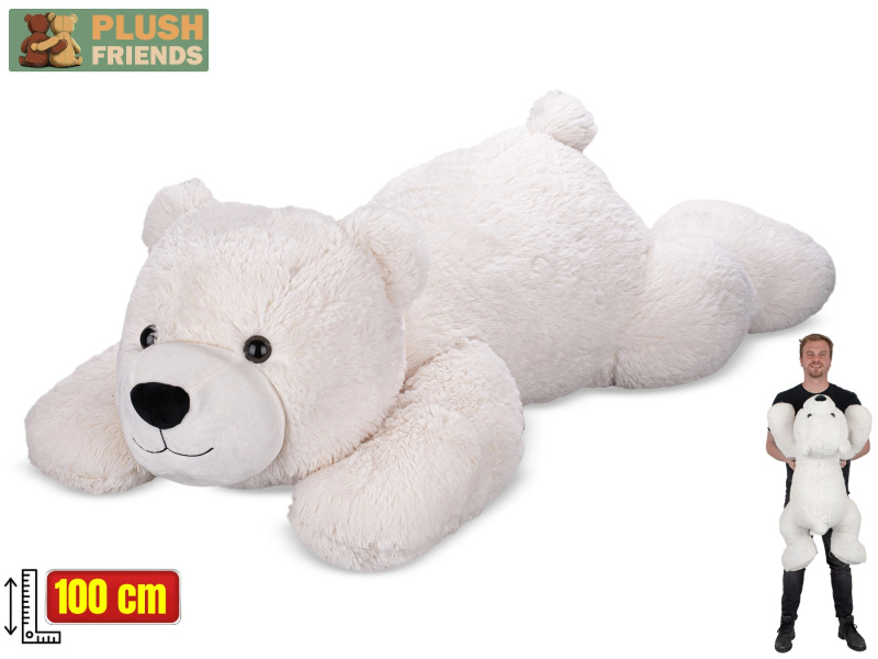 Plyšový lední medvěd Plush Friends 100 cm – ležící mazlivý kamarád