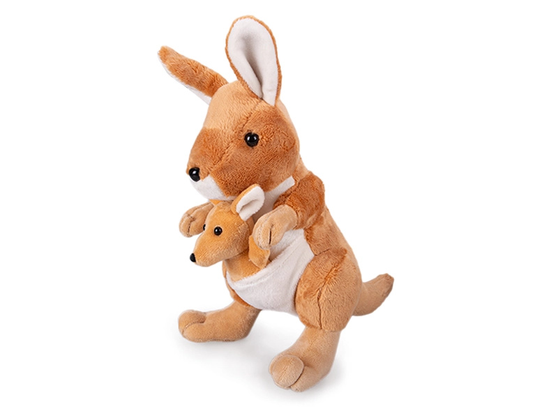 Klokan plyšový 29cm stojící s mládětem