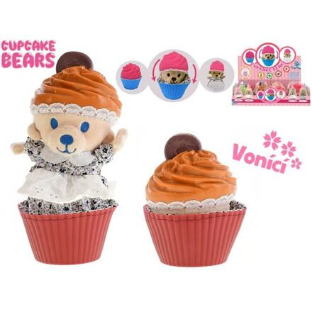 Mikro Trading Cupcake medvídek plyšový 10cm vonící, 12 druhů v blistru