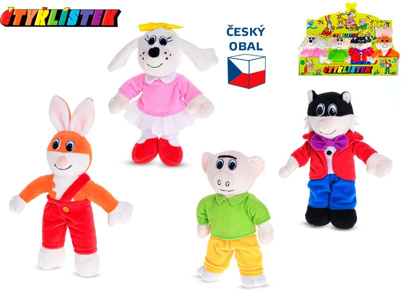 Mikro Čtyřlístek plyšové postavičky 16cm stojící 4druhy