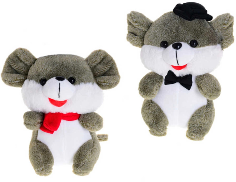 Plyšová myška baby 20 cm sedící - 1 kus