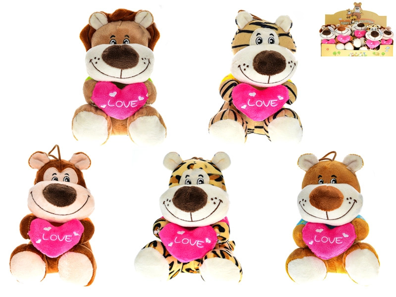 Plyšové zvířátko safari se srdíčkem Love 15 cm