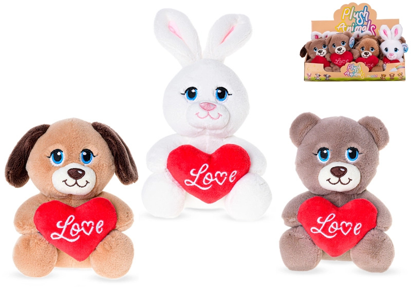 Plyšové zvířátko se srdíčkem Love 15 cm