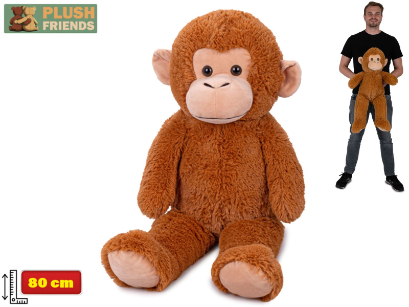 Plush Friends opice plyšová 80cm tmavě hnědá 0m+