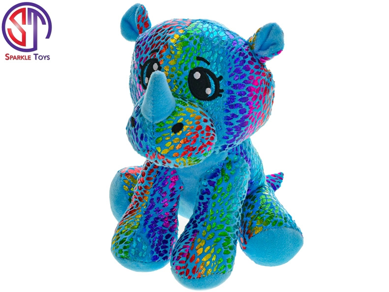 Nosorožec Star Sparkle plyšový modrý 16cm sedící 0m+