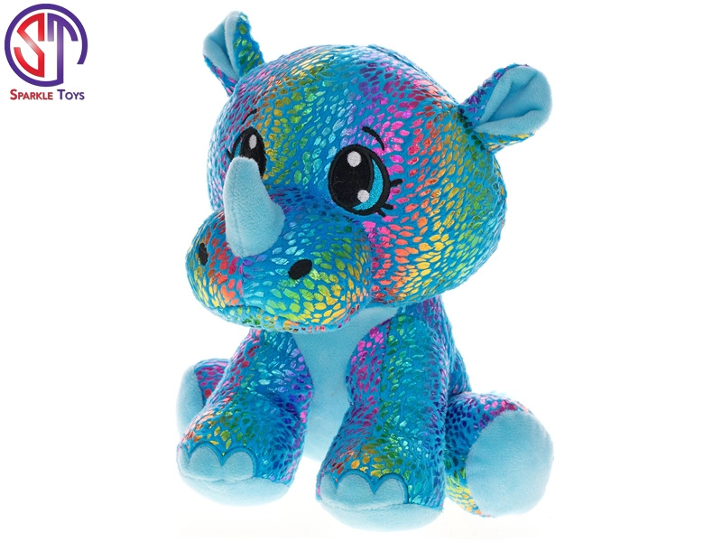 Nosorožec Star Sparkle plyšový modrý 37cm sedící 0m+