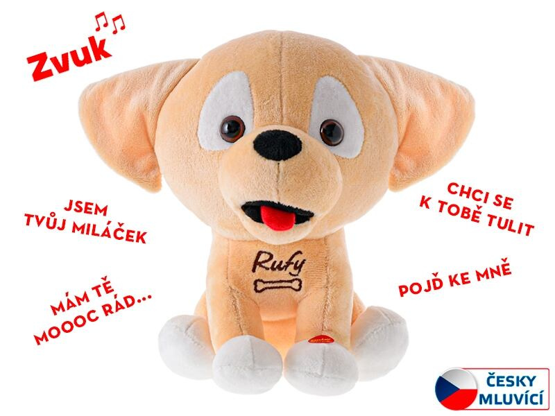 Pejsek Rufy plyšový 19cm česky mluvící 0m+