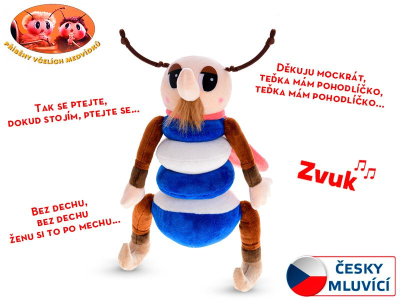 Příběhy včelích medvídků Kvapník plyšový 32cm s písničkami na baterie v sáčku