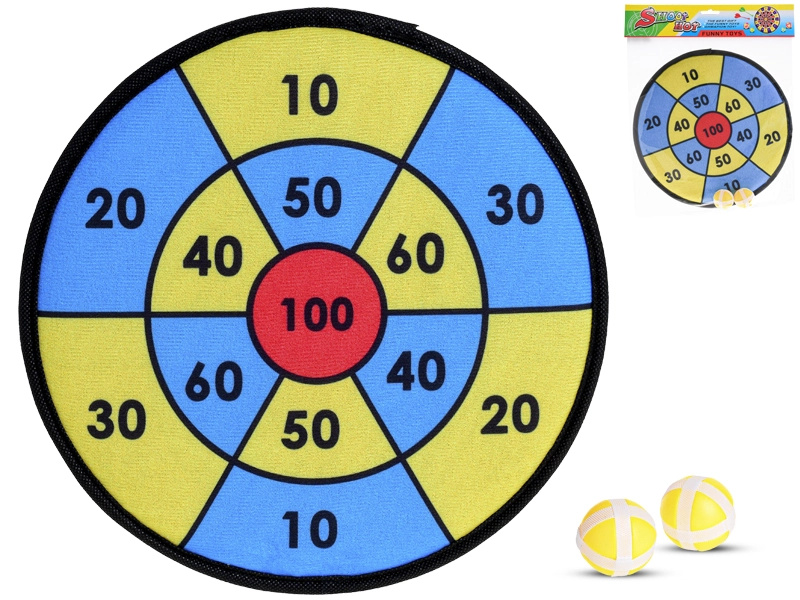 Terč na suchý zip 29cm +2ks míčky