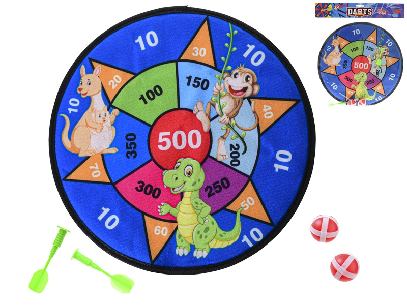 Terč na suchý zip 35 cm +2 ks míčky +2 ks šipky