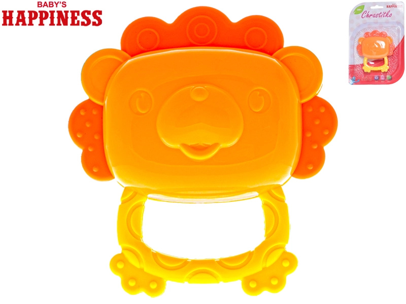 Chrastítko a kousátko lvíček pro miminka 9 cm